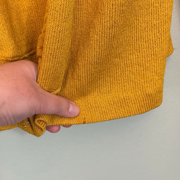 Todd & Olivia Cardigan Womens 20 Mustard Wool Ruffle Open  Sweater Embellished - Picture 10 of 12